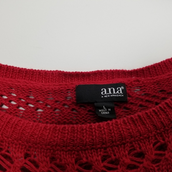 A.n.a A New Approach Red Loose Knit Sweater - Picture 3 of 3